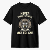 McFarlane Black - White Tartan Crest 2D T-shirt - Never Underestimate Style